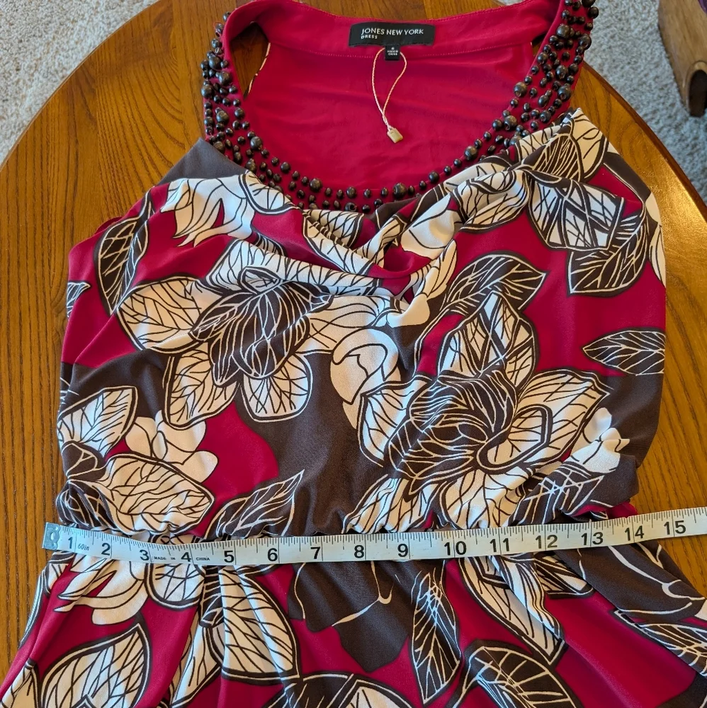 Red/Brown Floral Maxi Dress, Size 6 - NEW - Picture 4 of 9